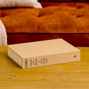 NWT “Family, Where Life Begins & Love Never Ends decor box 8L x 2W x 11H in.